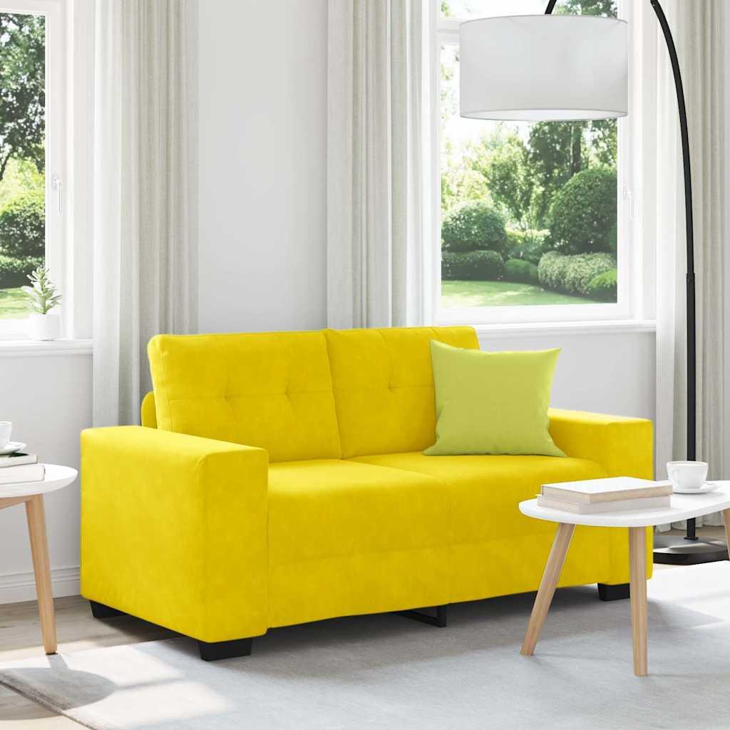 Elskovssofa 120 cm fløjl gul