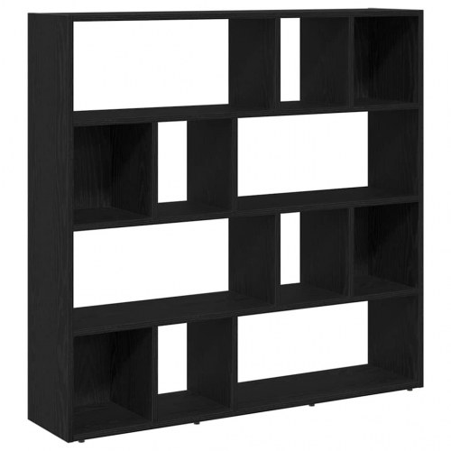 Bogreol/rumdeler - 105 × 24 × 102 cm, sort egetræsfarve