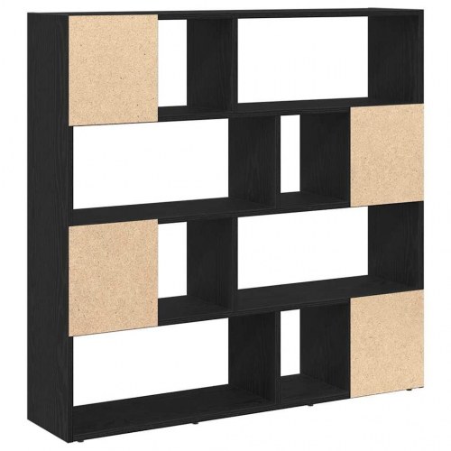 Bogreol/rumdeler - 105 × 24 × 102 cm, sort egetræsfarve