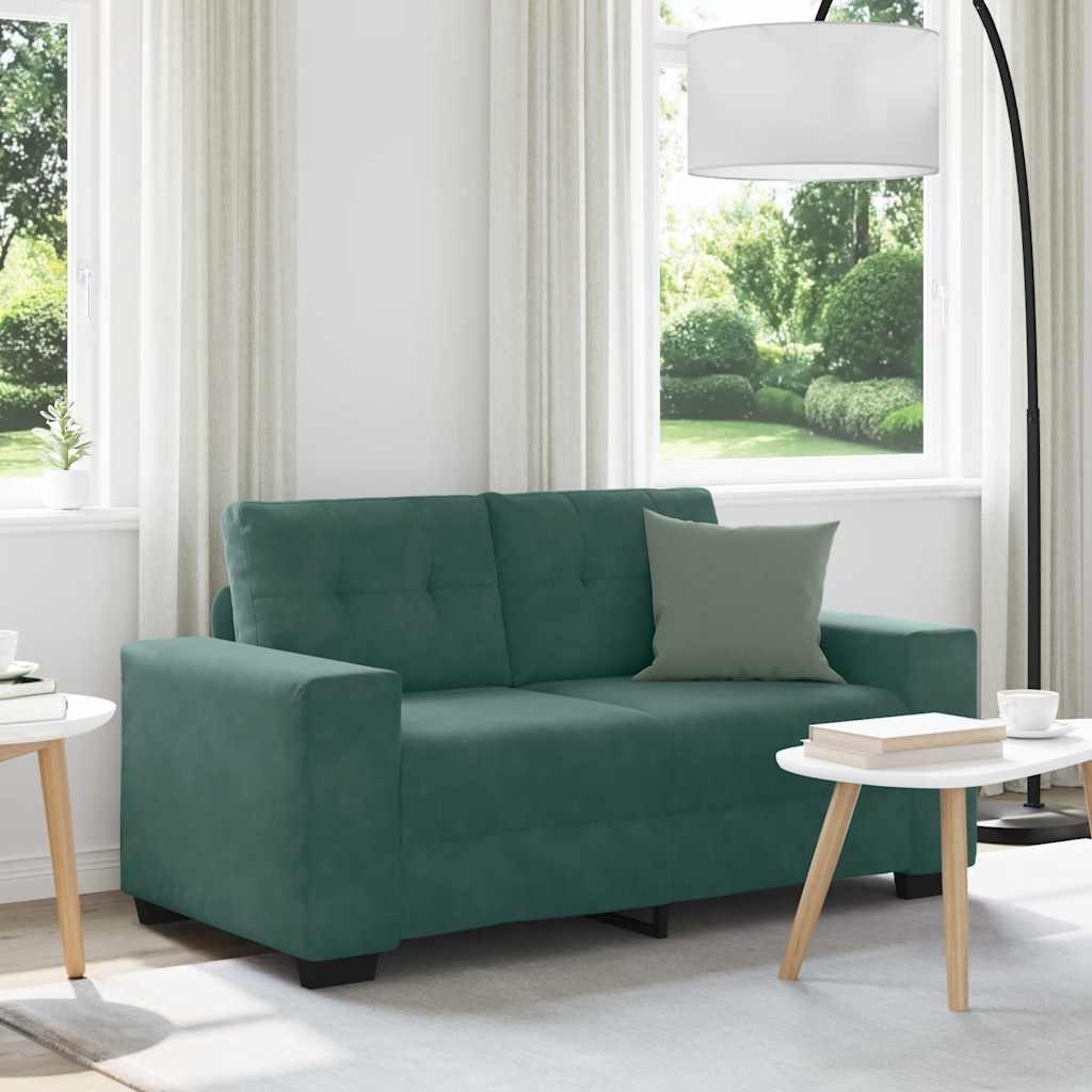 Elskovssofa 120 cm fløjl mørkegrøn