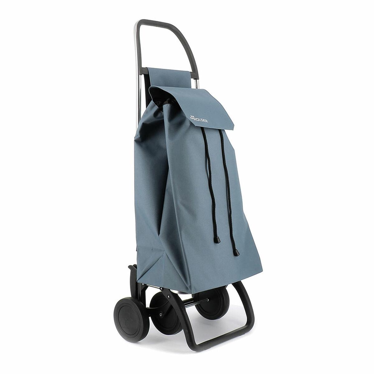 Rolser indkøbstrolley - Blå, foldbar, 43 l, 4 hjul
