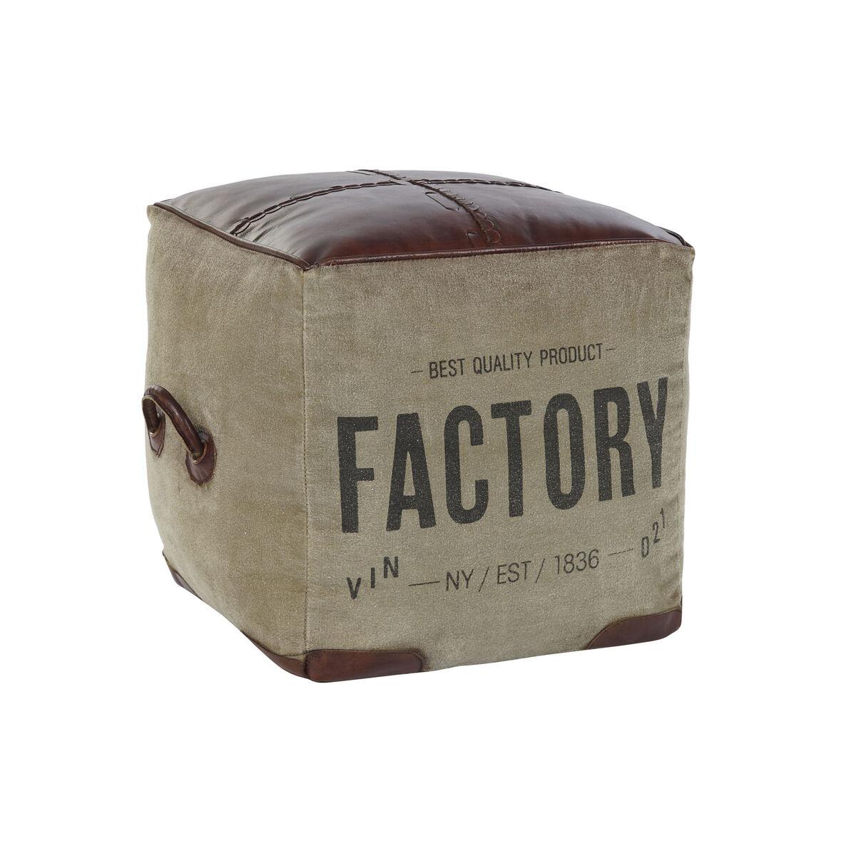 Fodstøtte/taburet 46 x 40 x 40 cm - Beige/Brun Vintage