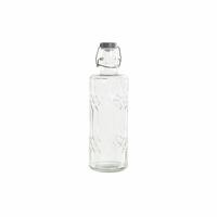 Flaske DKD Home Decor Krystal Grå Gennemsigtig Rustfrit stål (9 x 9 x 28.3 cm) (1 L)