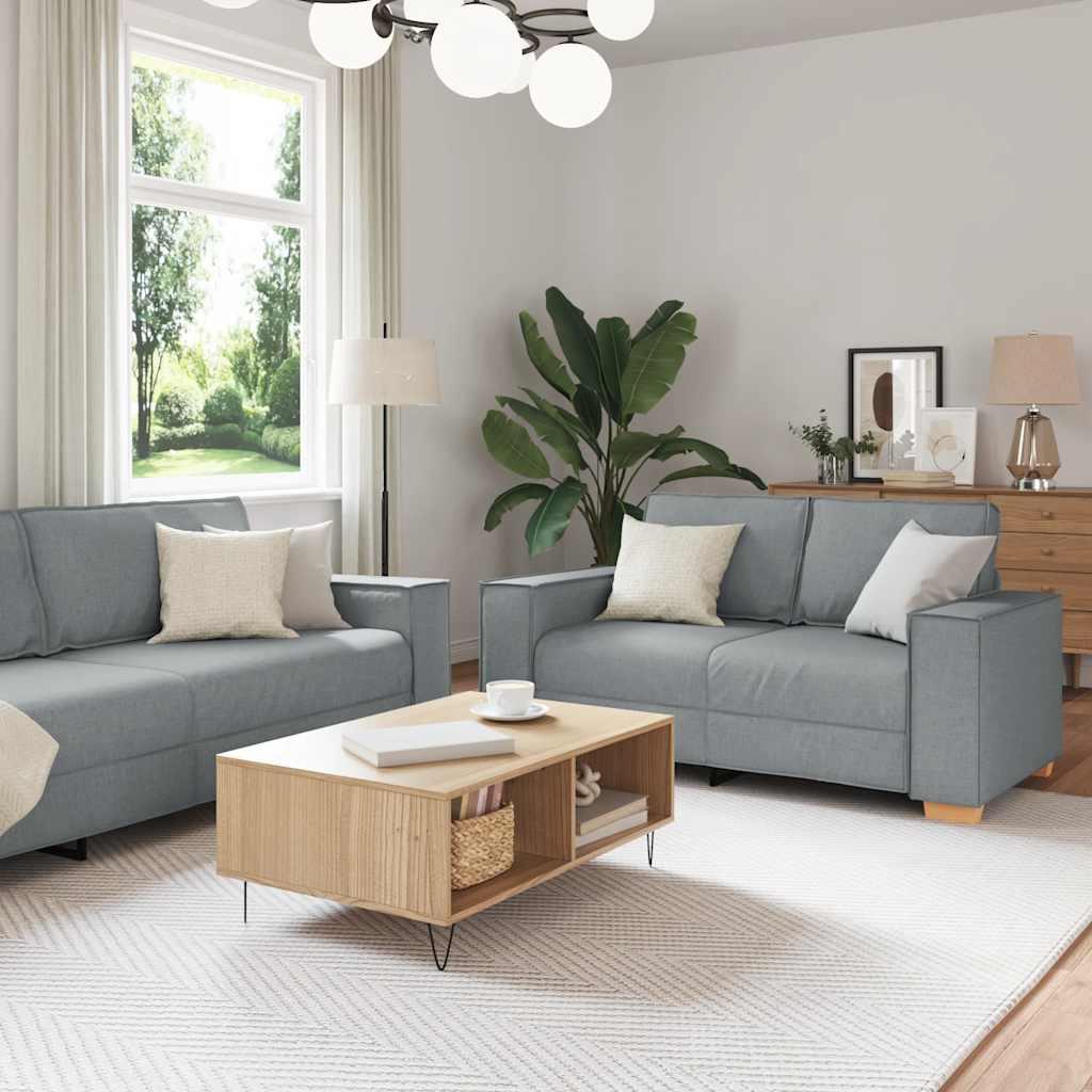 2 personers sofa med hynder stof lysegrå