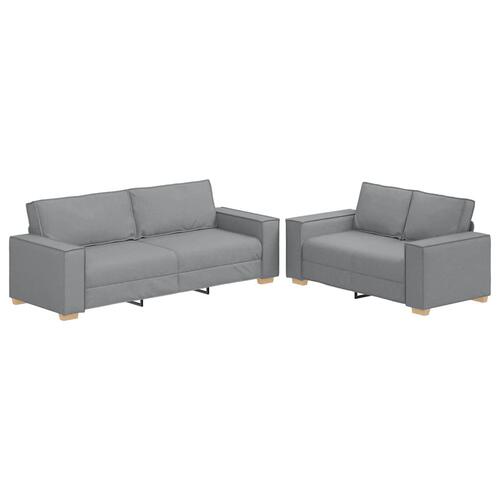 2 personers sofa med hynder stof lysegrå