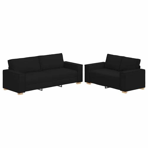 2 personers sofa med hynder stof sort