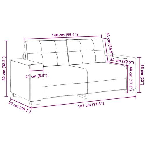 Elskovssofa 140 cm fløjl mørkegrå
