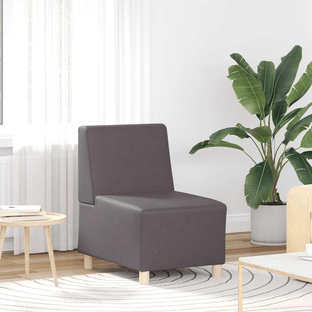 Sofastol uden armlæn 55 cm kunstlæder grå billede