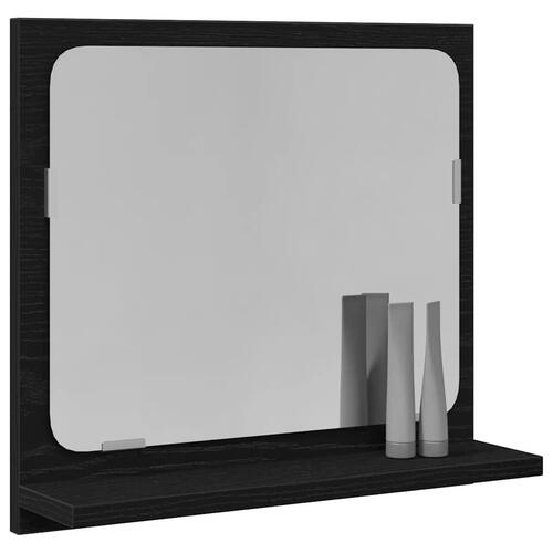 Badeværelsesspejl 40x10,5x37 cm konstrueret træ sort egetræ