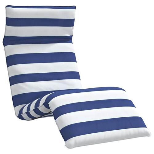 Foldbar liggestol 175x54x8,5 cm oxfordstof blå og hvid
