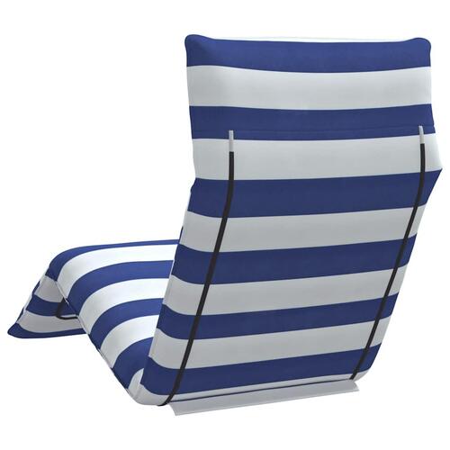 Foldbar liggestol 175x54x8,5 cm oxfordstof blå og hvid