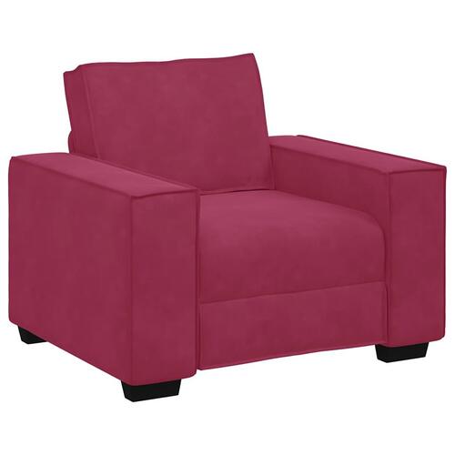 2 personers sofa med hynder velour vinrød