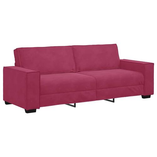 2 personers sofa med hynder velour vinrød