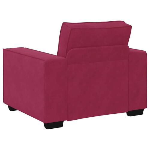 2 personers sofa med hynder velour vinrød