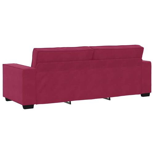 2 personers sofa med hynder velour vinrød
