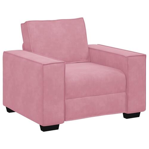 3 personers sofa med hynder velour lyserød