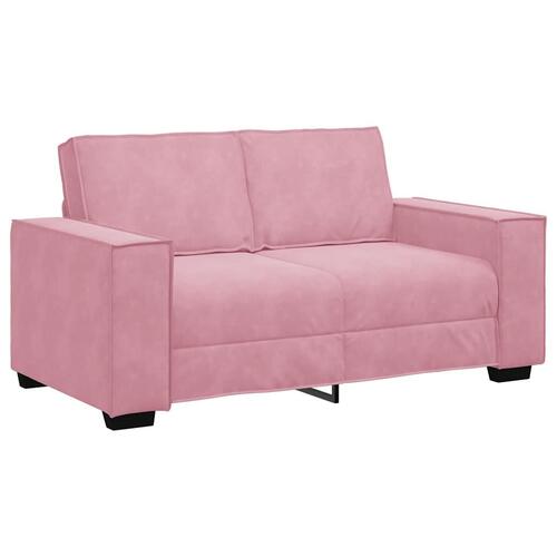 3 personers sofa med hynder velour lyserød