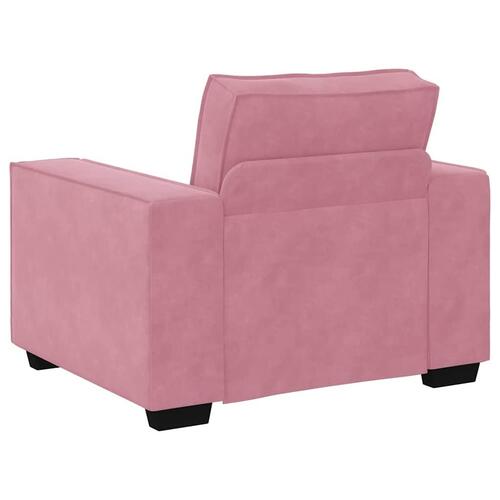 3 personers sofa med hynder velour lyserød