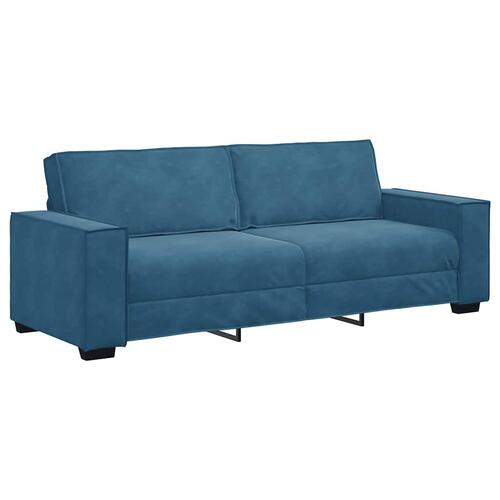 3-personers sofa 180 cm velour blå