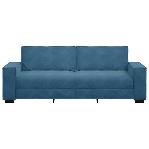 3-personers sofa 180 cm velour blå