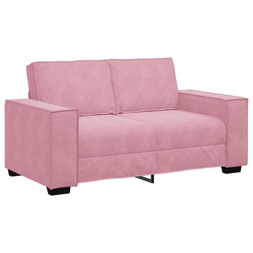2 personers sofa med hynder velour lyserød