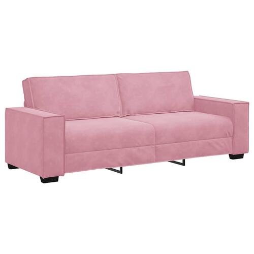 2 personers sofa med hynder velour lyserød