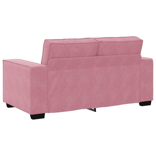 2 personers sofa med hynder velour lyserød