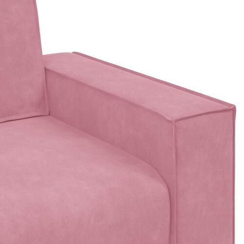 2 personers sofa med hynder velour lyserød