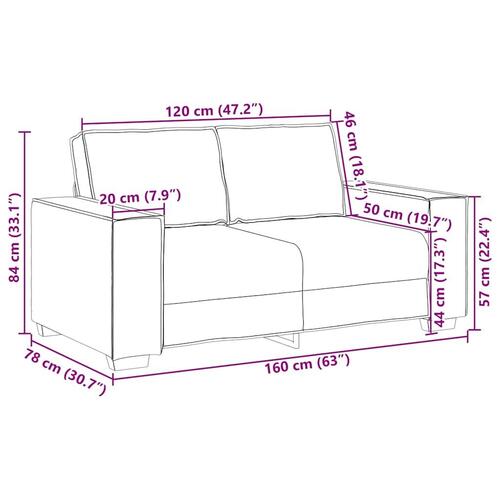 2 personers sofa med hynder velour lyserød