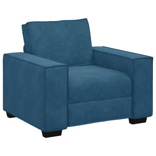 3 personers sofa med hynder velour blå