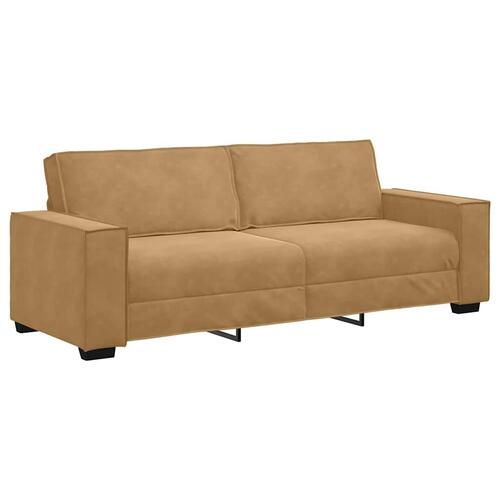 3 personers sofa med hynder velour brun