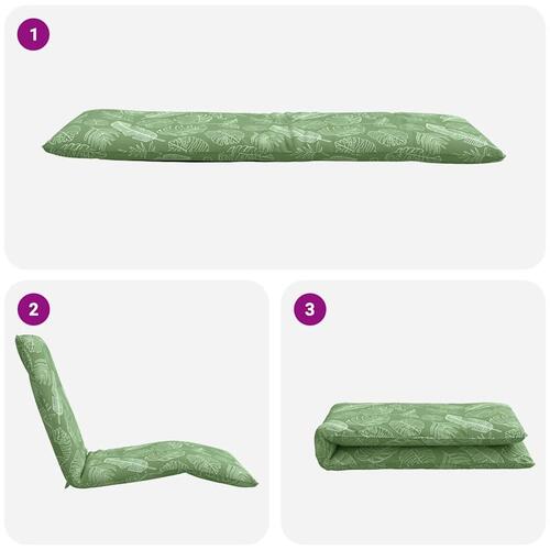 Foldbar liggestol 175x54x8,5 cm oxfordstof bladmønster