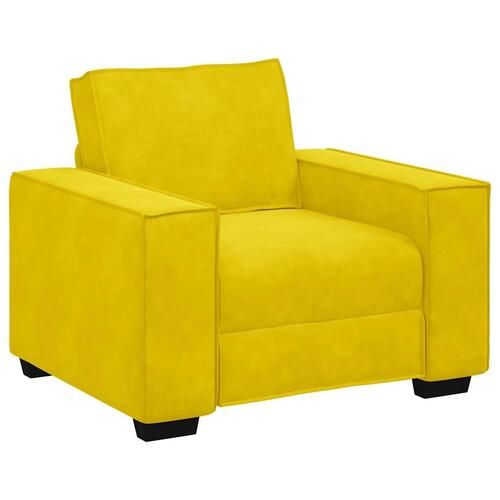 3 personers sofa med hynder velour gul