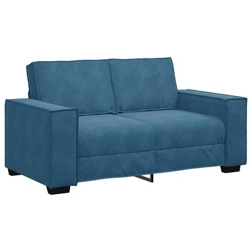 2 personers sofa med hynder velour blå