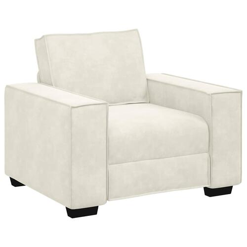 3 personers sofa med hynder velour cremefarvet
