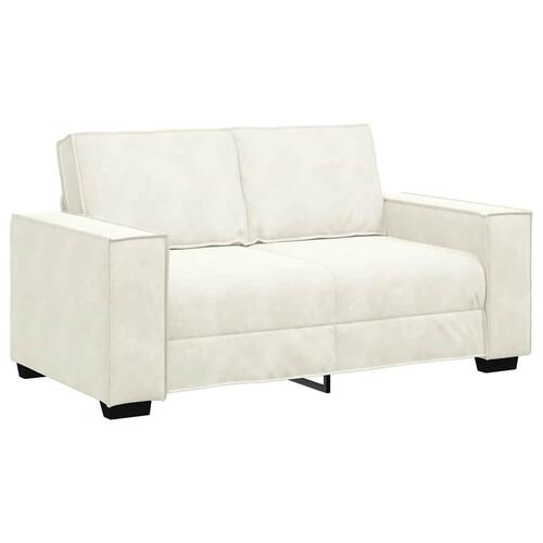 3 personers sofa med hynder velour cremefarvet
