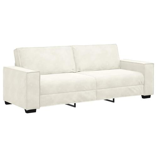 3 personers sofa med hynder velour cremefarvet