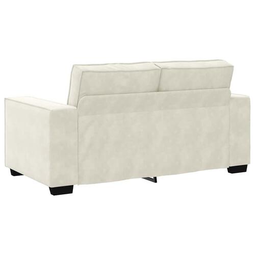 3 personers sofa med hynder velour cremefarvet