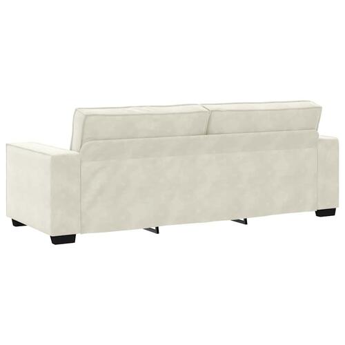 3 personers sofa med hynder velour cremefarvet