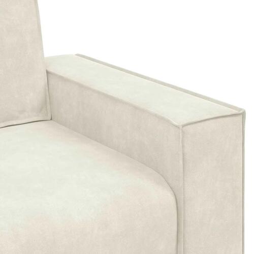 3 personers sofa med hynder velour cremefarvet