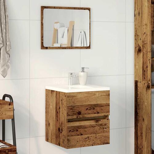 Underskab til håndvask 41x38,5x45 cm konstrueret træ antikt træ