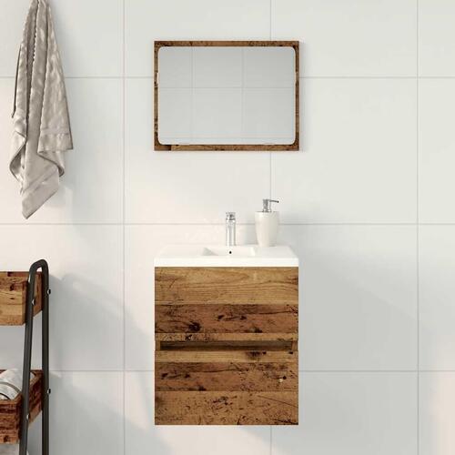 Underskab til håndvask 41x38,5x45 cm konstrueret træ antikt træ