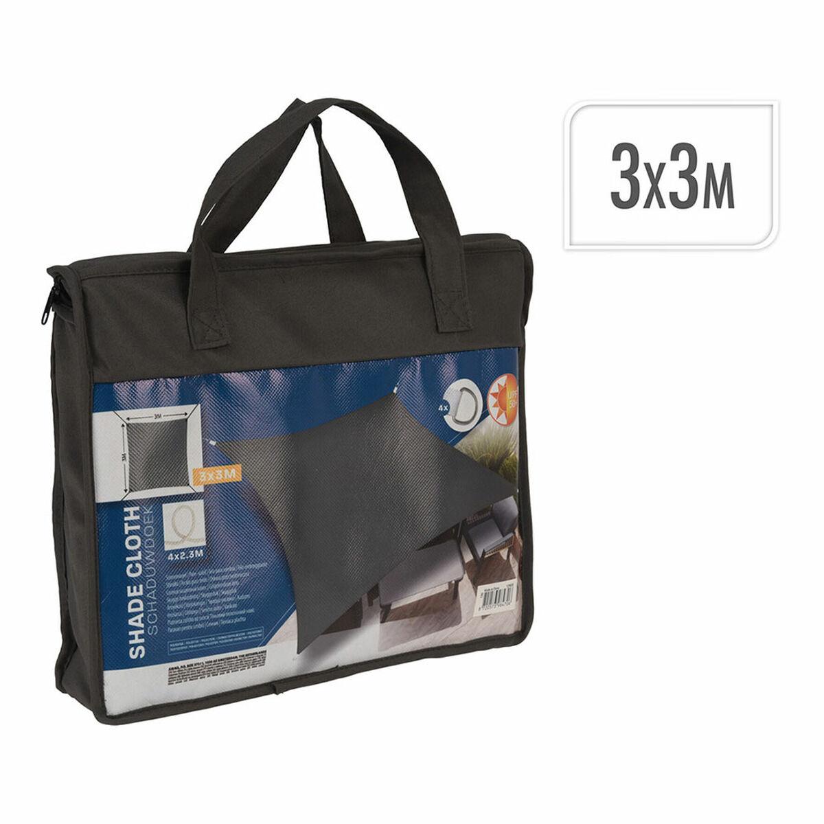 Lifetime solsejl - grå firkant, 3 × 3 m, udendørs