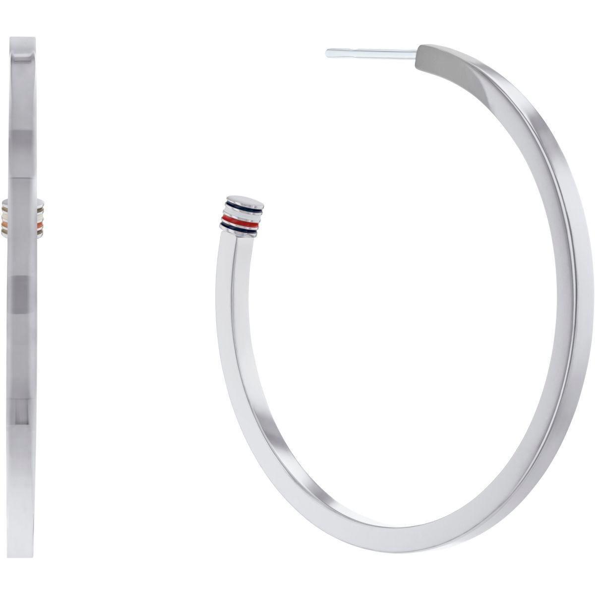 Tommy Hilfiger øreringe i rustfrit stål, 3,5 cm - sølvfarvet