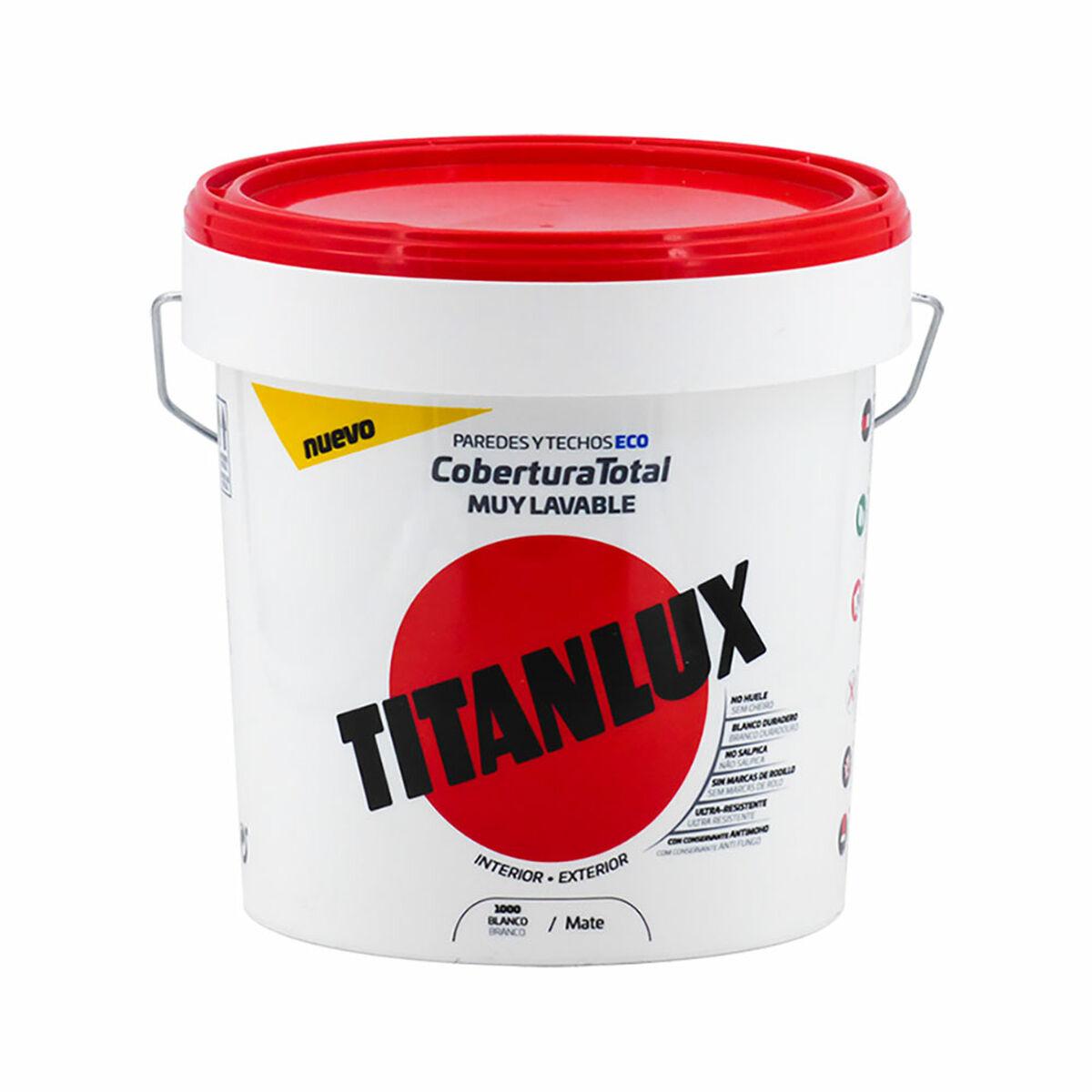 Titanlux plastmaling hvid 750 ml - indendørs/udendørs, mat