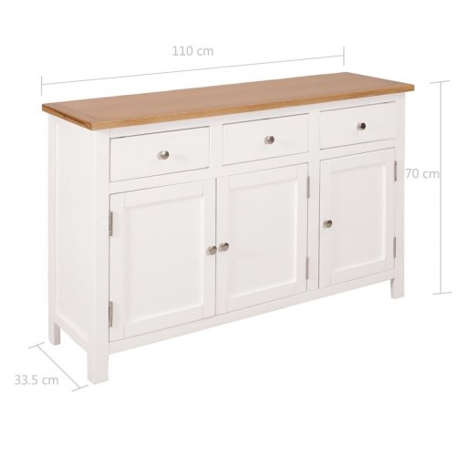 Skænk 110x33,5x70 cm massivt egetræ