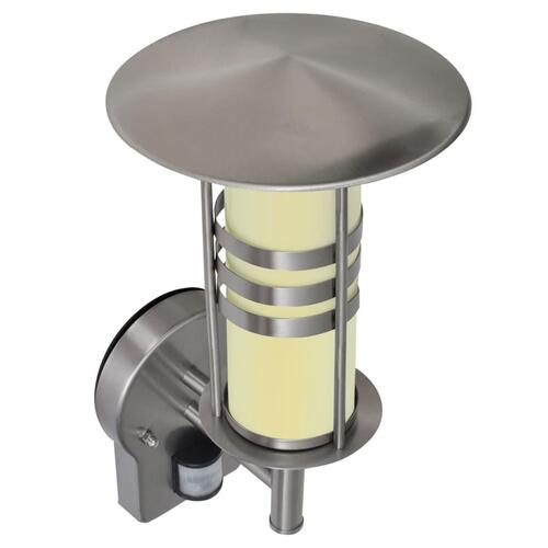 LED væglampe i rustfrit stål *Cylinder formet med sensor*
