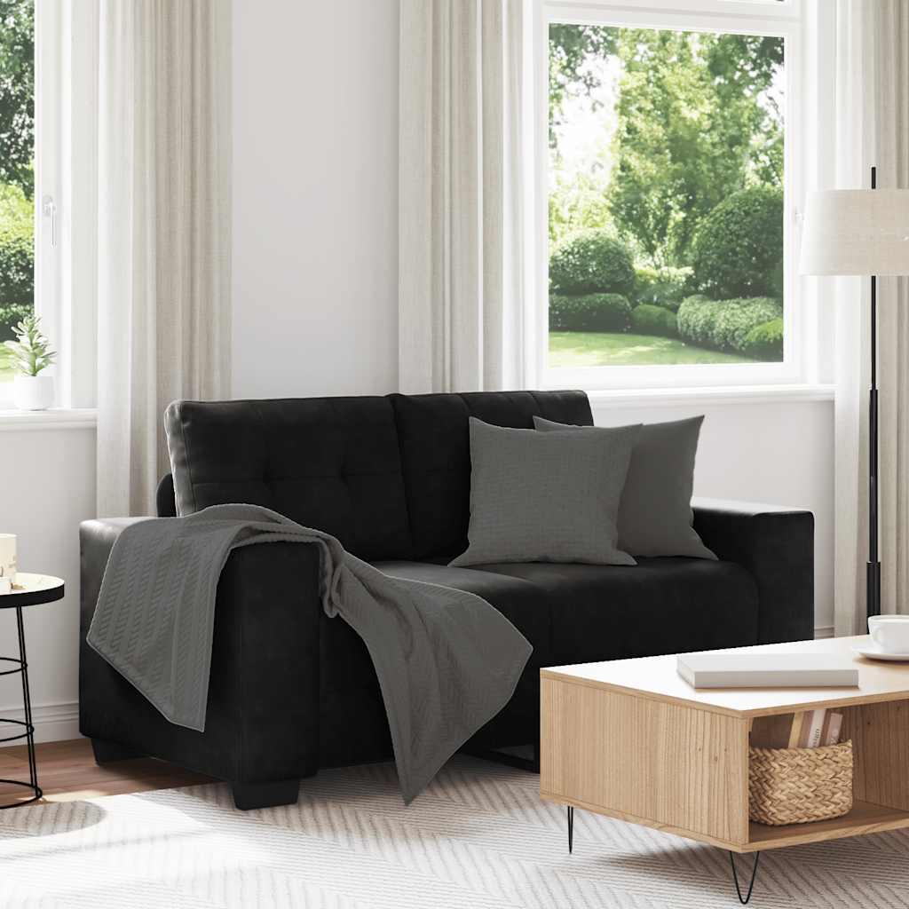 Elskovssofa 120 cm fløjl sort