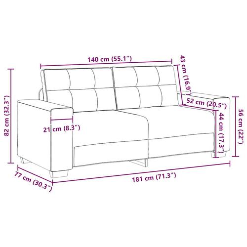 Elskovssofa 140 cm fløjl sort