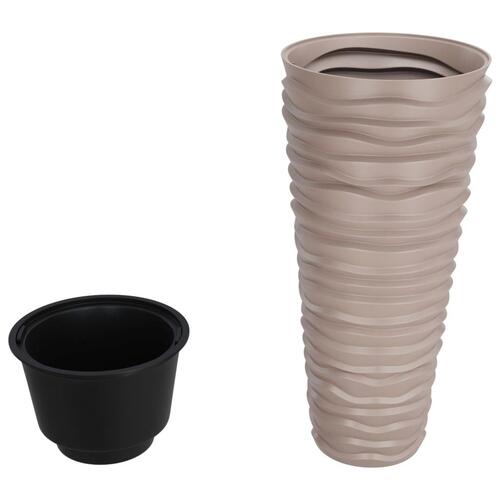 Plantekrukke 18/45 l udtagelig indsats rillet design mokkafarve